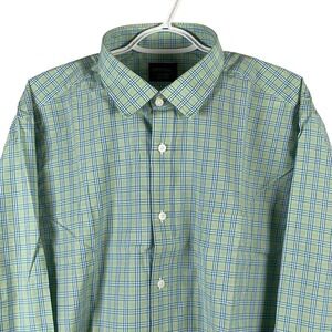 NEW UNTUCKit Mens Frascati Button Up Shirt 2XL Regular Green Plaid Cotton L/S